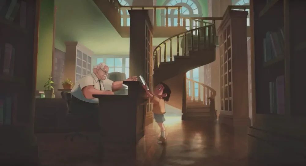 Still from Majd and the Librarian for Al Etihad Credit Bureau
